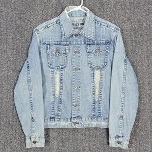 Vintage Carbon Jacket Mens Small Blue Distressed Denim